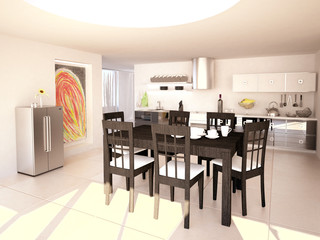 Modern Kitchen Interior in 3D