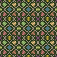 Seamless multicolored classic ornamental pattern
