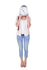 Woman with a clock face