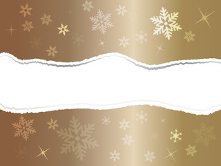 Torn gold wrapping paper