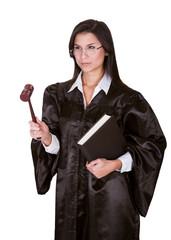 Female judge in a gown