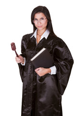 Female judge in a gown