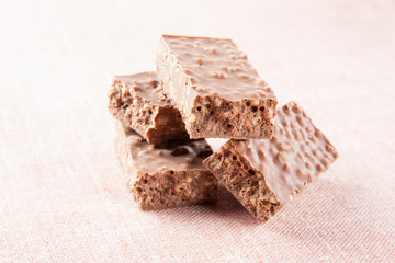 Stack of chocolate nougat