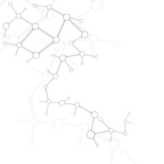 Abstract molecule silver white background - 47124286