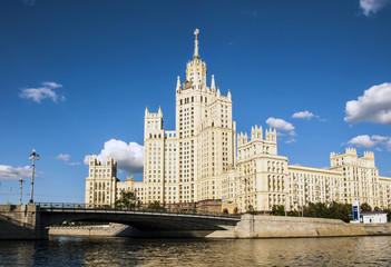 The famous Moscow skyscrapers on the waterfront