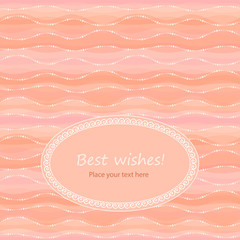 Greeting card in light-coral colors