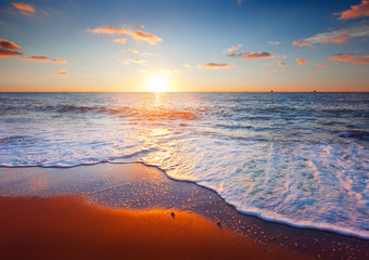 sunset and sea