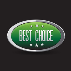 Green Best choice button vintage style