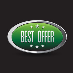 Green Best offer button vintage style