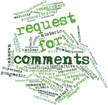 Word cloud for Request for Comments