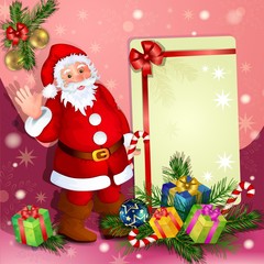 Christmas  background with Santa Claus