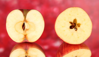 Sliced fruit on color background