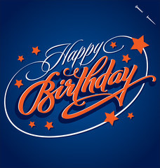 HAPPY BIRTHDAY hand lettering (vector)