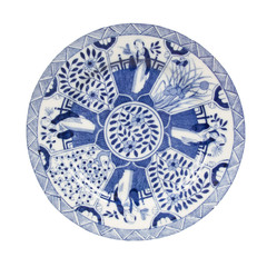 Antique Dutch plate in Delfts blue, Holland
