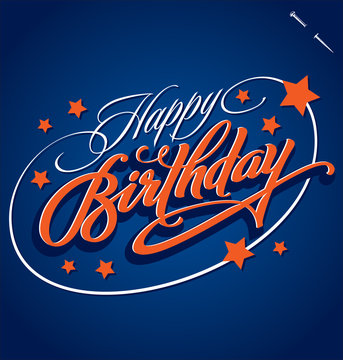 HAPPY BIRTHDAY hand lettering (vector)