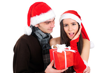 Isolated Christmas Couple