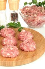 Raw meatballs with spices