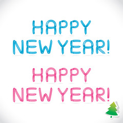 Balloon Happy New Year Phrase, Letters, Sign, Icon, Symbol