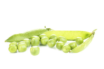 Green peas isolated on white
