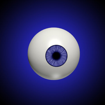 Human eye on blue background