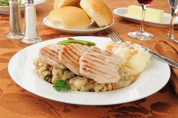 Boneless porkchop dinner