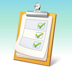 Clipboard with check list