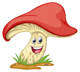 a mushroom with face