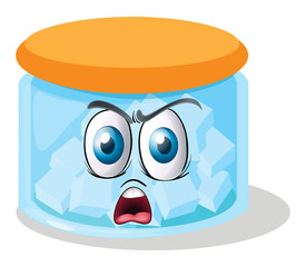 a bottle with a face