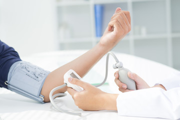 Checking blood pressure