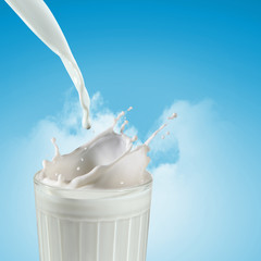 Fresh milk in the glass