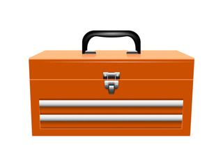 Yellow metal toolbox