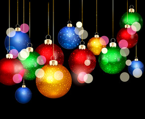 Obraz premium vector christmas background with Christmas balls