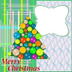 Fototapeta premium greeting with christmas tree on abstract background