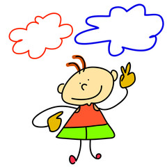 funny boy cartoon hand-drawn