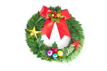 festive decorated christmas pine tree