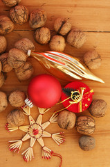 Fototapeta na wymiar Background of Christmas decorations