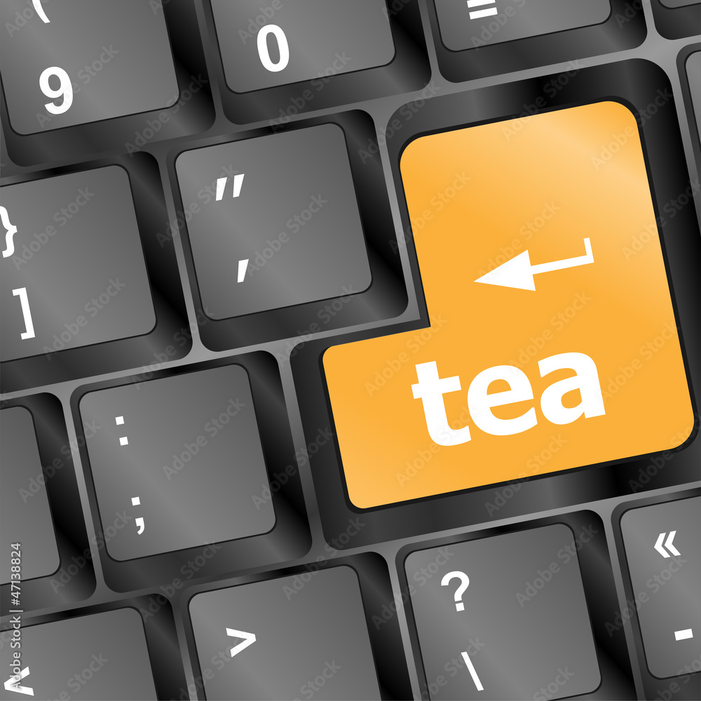Poster computer keyboard with tea break button