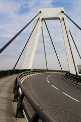 The high white highway bridge of Malpensa airport