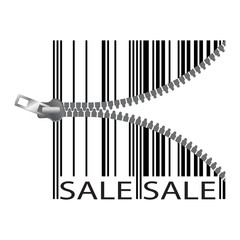 Barcode stylize as a zipper