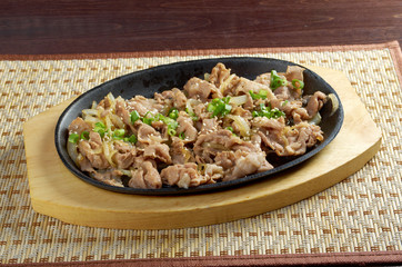 .Chinese dish -pork  with vegetables