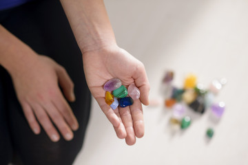 Alternative medicine and pain healing, young therapist with pati