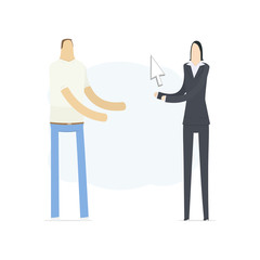 Internet manager passes control to the user