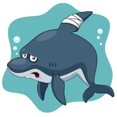 Dekokissen Illustration of Cartoon Shark be injured © sararoom
