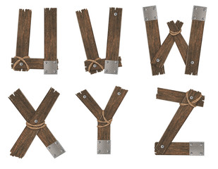 Old Grunge Wooden Alphabet 