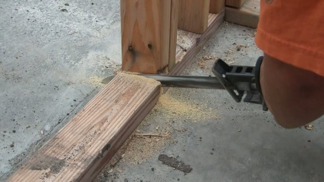 Reciprocating Saw Cutting Wood