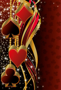 Christmas poker greeting banner, vector illustration