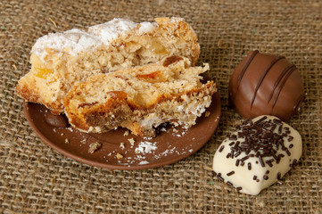 Chocolate sweets and pie