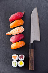 sushi mit Santoku