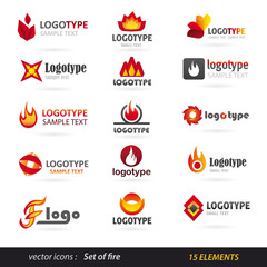 fire logo set