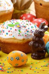 Easter eggs, cake